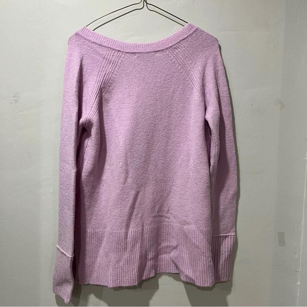 J. Crew Merino V-Neck‎ Tunic Long Sleeve Sweater Lilac XS Light Weight